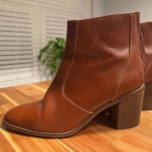 Madewell Billie Slim Back Zip Brown Boots - Size 9